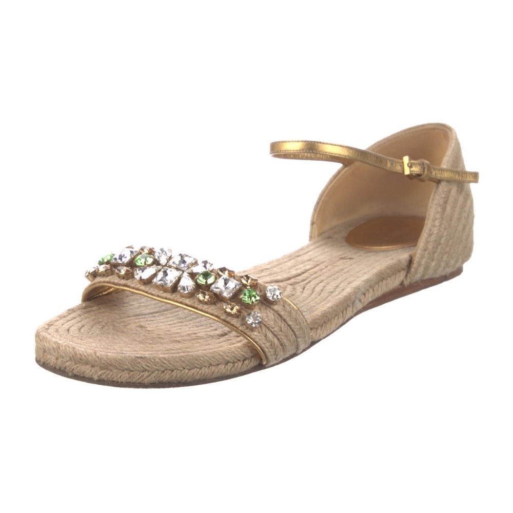 Gucci crystal embellished espadrille sandals - size 38